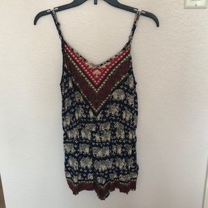 Dark Blue Elephant Romper